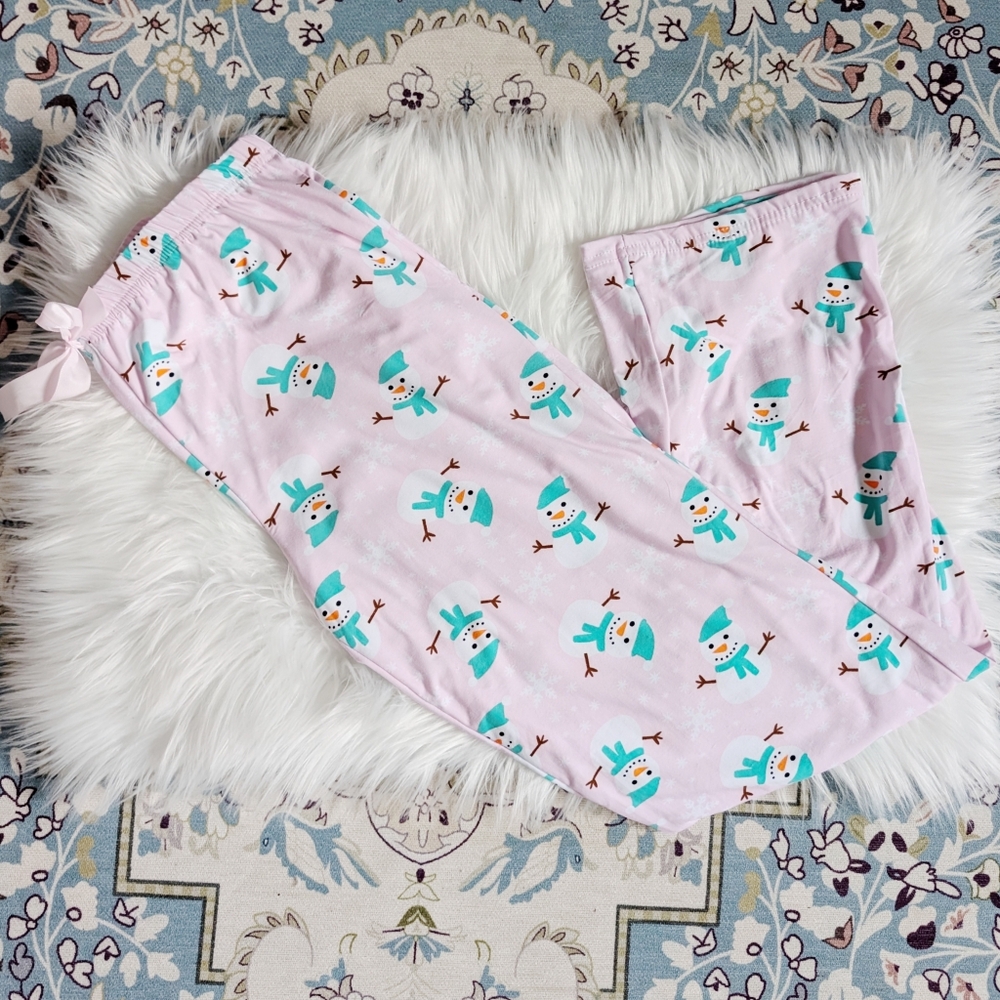 Polysuede snowman lounge pants